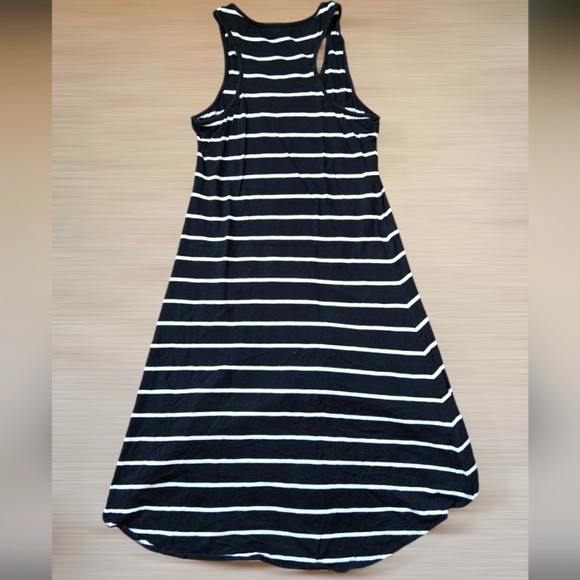 Express Sleeveless Black and White Striped High Low Midi Dress Size Large - Picture 9 of 9